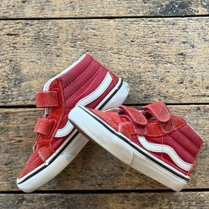 Vans Kids Red Velcro Sneakers